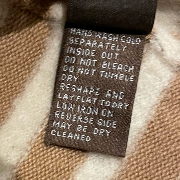 J. McLaughlin Sweater Stripes Cotton Wool Blend Size Medium - Picture 4 of 6